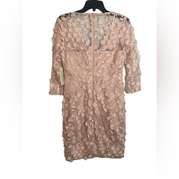NWT Eliza J Blush Pink 3D Embroidered Applique Flowers Dress Size 6 - Picture 4 of 11